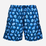 Ανδρικό μαγιό | σε μπλέ βάση με σχεδιασμό κοχύλια