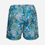 Ανδρικό μαγιό | σε μπλέ βάση με λαχούρι σχεδιασμό και πράσινες λεπτομέρειες