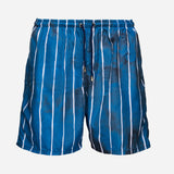 Ανδρικό μαγιό | σε μπλέ βάση με κάθετο λευκό ριγέ σχεδιασμό