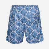 Ανδρικό μαγιό | σε μπλέ λευκές αποχρώσεις με επαναλαμβανόμενο ρετρό σχεδιασμό