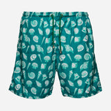 Ανδρικό μαγιό | σε πράσινη βάση με σχεδιασμό κοχύλια