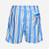 Ανδρικό μαγιό | σε ανοιχτή μπλέ απόχρωση με κάθετο ριγέ χεδιασμό