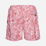 Ανδρικό μαγιό | σε λευκή βάση με κόκκινο λαχούρι σχεδιασμό