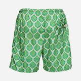 Ανδρικό μαγιό | σε πράσινη βάση με ρετρό επαναλαμβανόμενο σχεδιασμό