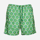 Ανδρικό μαγιό | σε πράσινη βάση με ρετρό επαναλαμβανόμενο σχεδιασμό