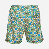 Ανδρικό μαγιό | σε μπλέ και πράσινους τόνους με επαναλαμβανόμενο ρετρό σχεδιασμό