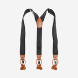 Ανδρικές τιράντες σε γήινες αποχρώσεις με ταμπά δερμάτινη λεπτομέρεια και μικρό σχέδιο