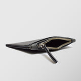 Πορτοφόλι | card holder δερμάτινο δίχρωμο σε μαύρη βάση με γκρί λεπτομέρεια