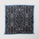 Μαντήλι για το πέτο | 100% λινό σε γκρί / μπλέ αποχρώσεις με λαχούρι σχεδιασμό και σιέλ λεπτομέρεια