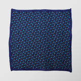 Μαντήλι για το πέτο | 100% λινό δίχρωμο σε μπλε τόνους με μικρό φλοράλ σχεδιασμό
