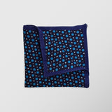 Μαντήλι για το πέτο | 100% λινό δίχρωμο σε μπλε τόνους με μικρό φλοράλ σχεδιασμό