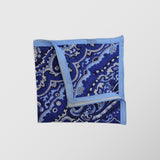 Μαντήλι για το πέτο | 100% λινό σε μπλέ τόνους με λαχούρι σχεδιασμό και σιελ περίγραμμα