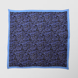 Μαντήλι για το πέτο | 100% λινό σε μπλέ τόνους με λαχούρι σχεδιασμό και σιελ περίγραμμα