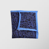 Μαντήλι για το πέτο | 100% λινό σε μπλέ τόνους με λαχούρι σχεδιασμό και σιελ περίγραμμα