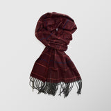 Ανδρικό Κασκόλ | σε μπορντό βάση με καρό σχέδιο