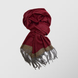 Ανδρικό Κασκόλ | δίχρωμο σε μπορντό βάση με καμηλό λεπτομέρεια