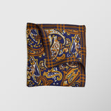 Μαντήλι για το πέτο | 100% μετάξι σε μπελ βάση με χάλκινες και γήινες λεπτομέρειες σε λαχούρι σχεδιασμό