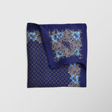 Μαντήλι για το πέτο | 100% μετάξι σε σκούρα μοβ βάση με ρετρό σχεδιασμό και λεπτομέρειες λαχούρι