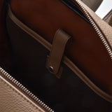 Ανδρική δερμάτινη τσάντα πλάτης | δίχρωμη σε γκρι και ταμπάκο απόχρωση