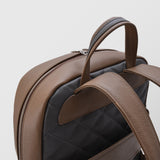 Ανδρική δερμάτινη τσάντα πλάτης | δίχρωμη σε γκρι και ταμπάκο απόχρωση