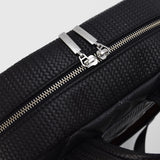 Ανδρική δερμάτινη τσάντα πλάτης | σε μαύρη απόχρωση με ψαροκόκαλο