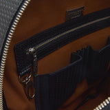 Ανδρική δερμάτινη τσάντα πλάτης | σε μαύρη απόχρωση με ψαροκόκαλο