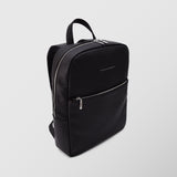 Ανδρική δερμάτινη τσάντα πλάτης | σε μαύρη απόχρωση με ψαροκόκαλο