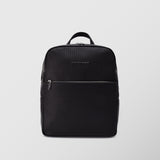 Ανδρική δερμάτινη τσάντα πλάτης | σε μαύρη απόχρωση με ψαροκόκαλο