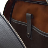 Ανδρική δερμάτινη τσάντα πλάτης | δίχρωμη σε γκρι και μαύρη απόχρωση