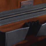 Ανδρική δερμάτινη τσάντα πλάτης | δίχρωμη σε γκρι και μαύρη απόχρωση