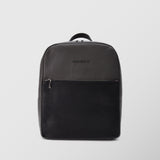 Ανδρική δερμάτινη τσάντα πλάτης | δίχρωμη σε γκρι και μαύρη απόχρωση