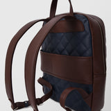 Ανδρική δερμάτινη τσάντα πλάτης | δίχρωμη σε μπλέ καφέ απόχρωση