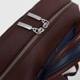 Ανδρική δερμάτινη τσάντα πλάτης | δίχρωμη σε μπλέ καφέ απόχρωση