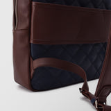 Ανδρική δερμάτινη τσάντα πλάτης | δίχρωμη σε μπλέ καφέ απόχρωση