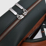 Ανδρική δερμάτινη τσάντα πλάτης | δίχρωμη σε κυπαρισσί / ταμπά απόχρωση