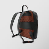 Ανδρική δερμάτινη τσάντα πλάτης | δίχρωμη σε κυπαρισσί / ταμπά απόχρωση