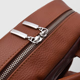 Ανδρική δερμάτινη τσάντα πλάτης | δίχρωμη σε καφέ / ταμπά απόχρωση