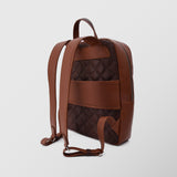 Ανδρική δερμάτινη τσάντα πλάτης | δίχρωμη σε καφέ / ταμπά απόχρωση