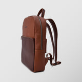 Ανδρική δερμάτινη τσάντα πλάτης | δίχρωμη σε καφέ / ταμπά απόχρωση