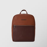 Ανδρική δερμάτινη τσάντα πλάτης | δίχρωμη σε καφέ / ταμπά απόχρωση