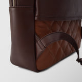 Ανδρική δερμάτινη τσάντα πλάτης | δίχρωμη σε καφέ / ταμπά απόχρωση