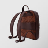 Ανδρική δερμάτινη τσάντα πλάτης | δίχρωμη σε καφέ / ταμπά απόχρωση