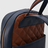 Ανδρική δερμάτινη τσάντα πλάτης | δίχρωμη σε μπλε ταμπά απόχρωση