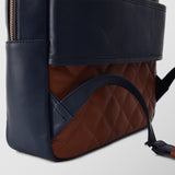 Ανδρική δερμάτινη τσάντα πλάτης | δίχρωμη σε μπλε ταμπά απόχρωση