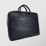 Ανδρική δερμάτινη τσάντα χαρτοφύλακας | "Ermis" σε μαύρη απόχρωση