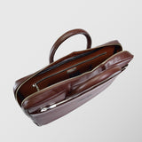 Ανδρική δερμάτινη τσάντα χαρτοφύλακας | "Ermis" σε απόχρωση καφέ