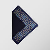 Μαντήλι για το πέτο | διπλής όψης με μπλε βάση και μικρό ρετρό σχεδιασμό