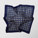 Μαντήλι για το πέτο | διπλής όψης με μπλε βάση και μικρό ρετρό σχεδιασμό