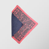 Μαντηλάκι για το πέτο | διπλής όψης σε ρόζ/σομών απόχρωση με λαχούρι σχεδιασμό