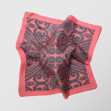 Μαντηλάκι για το πέτο | διπλής όψης σε ρόζ/σομών απόχρωση με λαχούρι σχεδιασμό